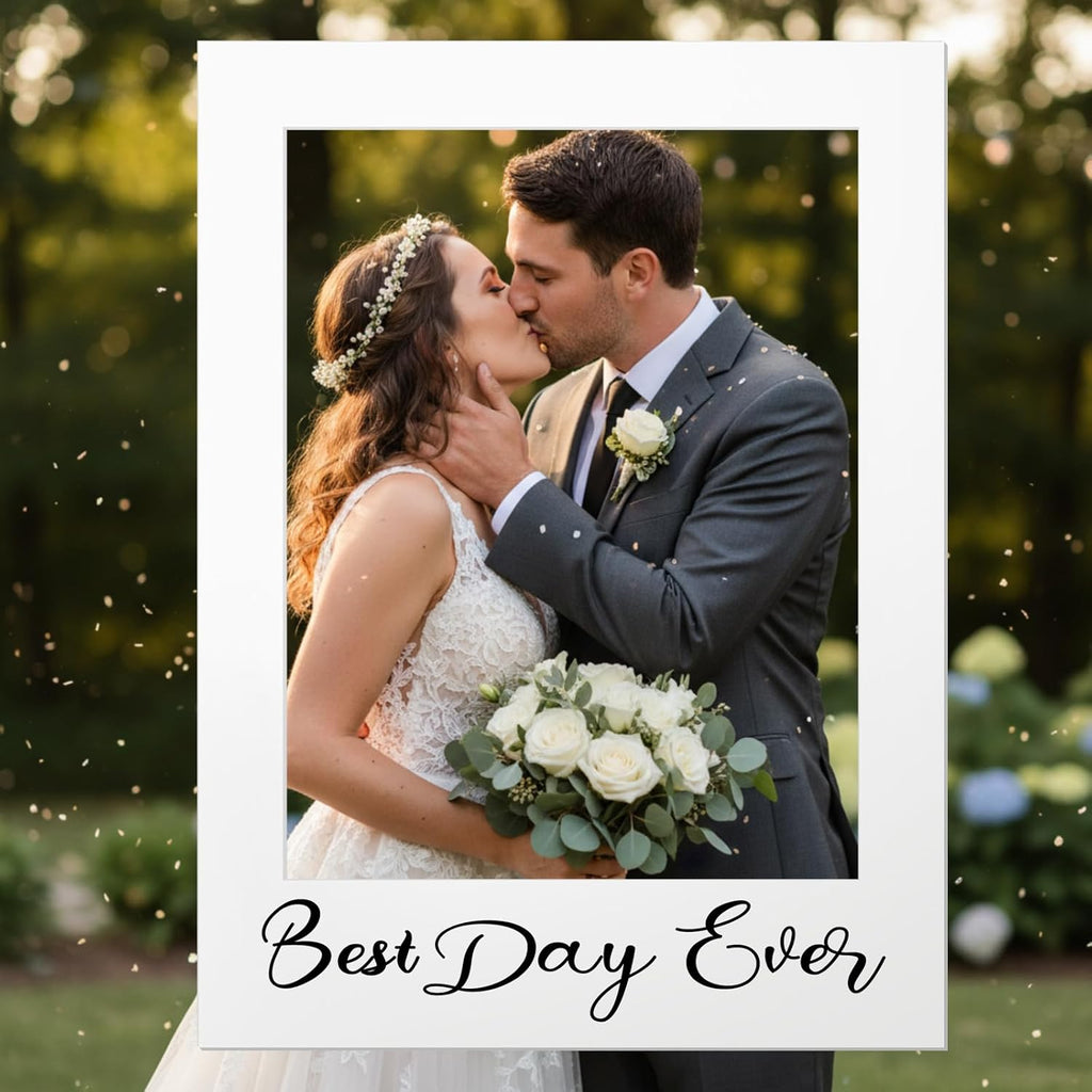 32 x 24 Inch Large Wedding Photo Booth Props Frame, Best Day Ever