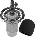 Blue Yeti X Shock Mount with Pop Filter, Alloy Shockmount with Foam Windscreen Reduces Vibration and Shock Noise