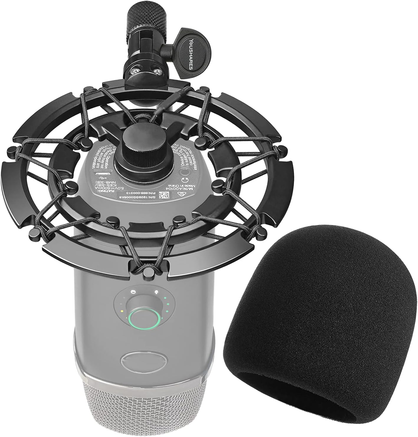 Blue Yeti X Shock Mount with Pop Filter, Alloy Shockmount with Foam Windscreen Reduces Vibration and Shock Noise