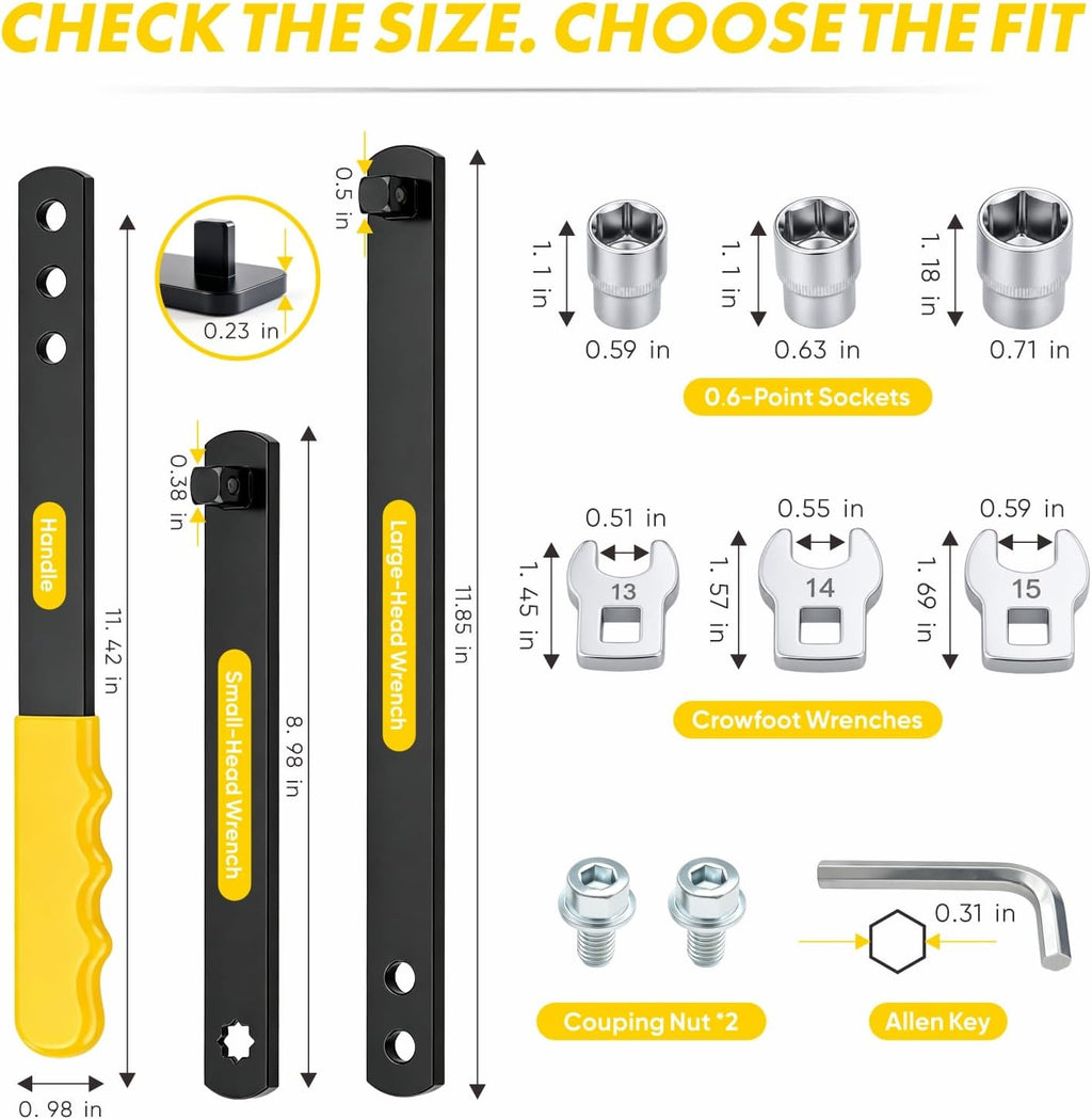 11-Piece Serpentine Belt Tensioner Tool Kit with Ratchet Wrench