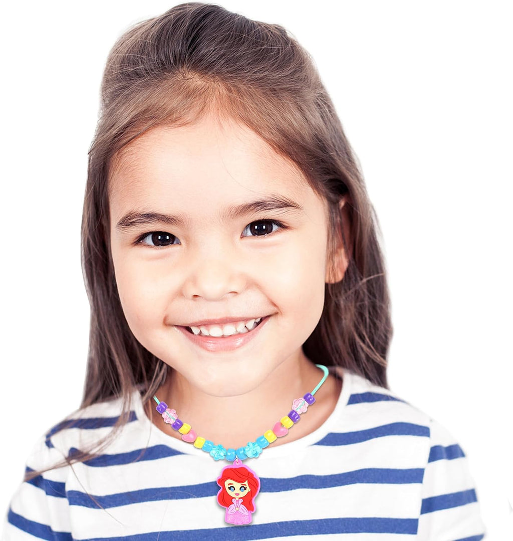 Disney Princess Necklace Activity Case – Jewelry Making Kit with Beads, Charms & Strings – Create Custom Princess
