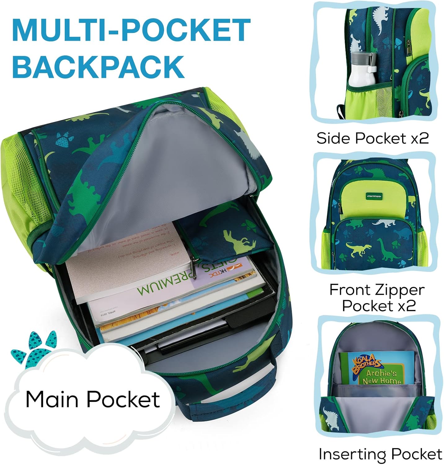 Kids Backpack Set Kindergarten School Bookbag for Boys Girls