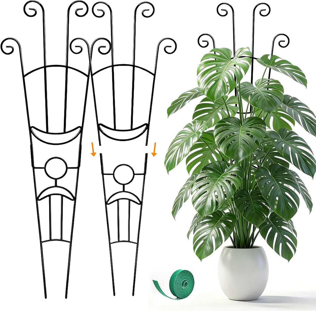 Monstera Plant Support - 32.6 Inch Tall Trellis with 2 Pack Plant Stakes for Your Large Climbing Monstera Deliciosa |