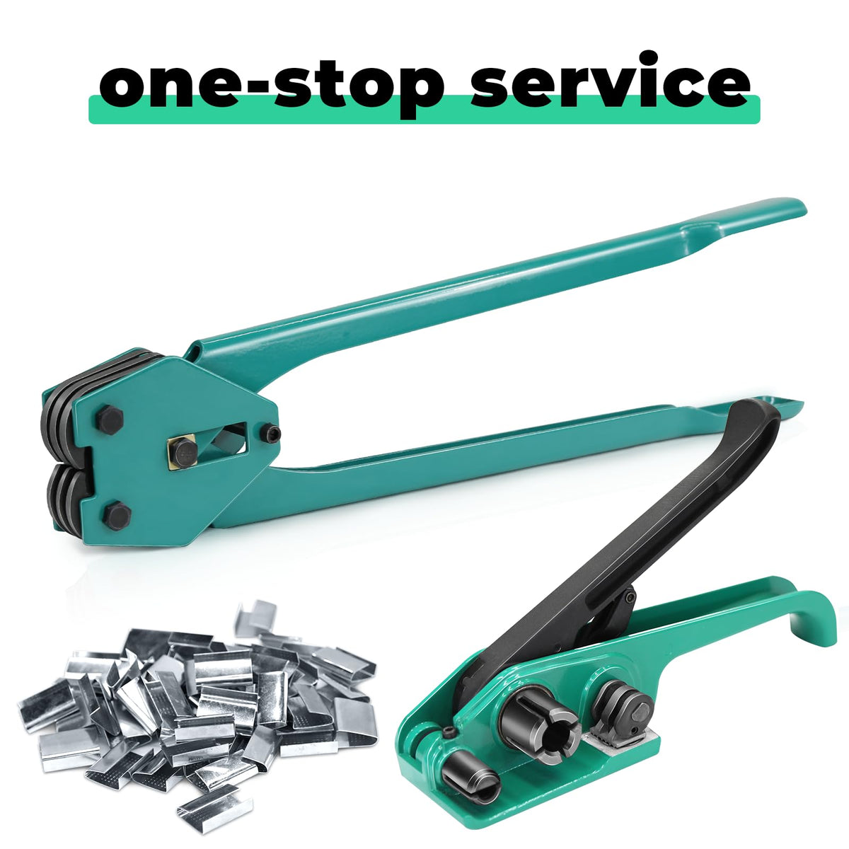 Strapping Sealer/Crimper for 1/2"-3/4" Polypropylene (PP) Polyester Strapping Band Manual Banding Tool with 20.8"
