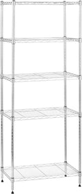 5-Shelf Adjustable Storage Shelving Unit for Garage, Steel Wire Rack, 200 Pound Loading Capacity per Shelf, 23.2" x