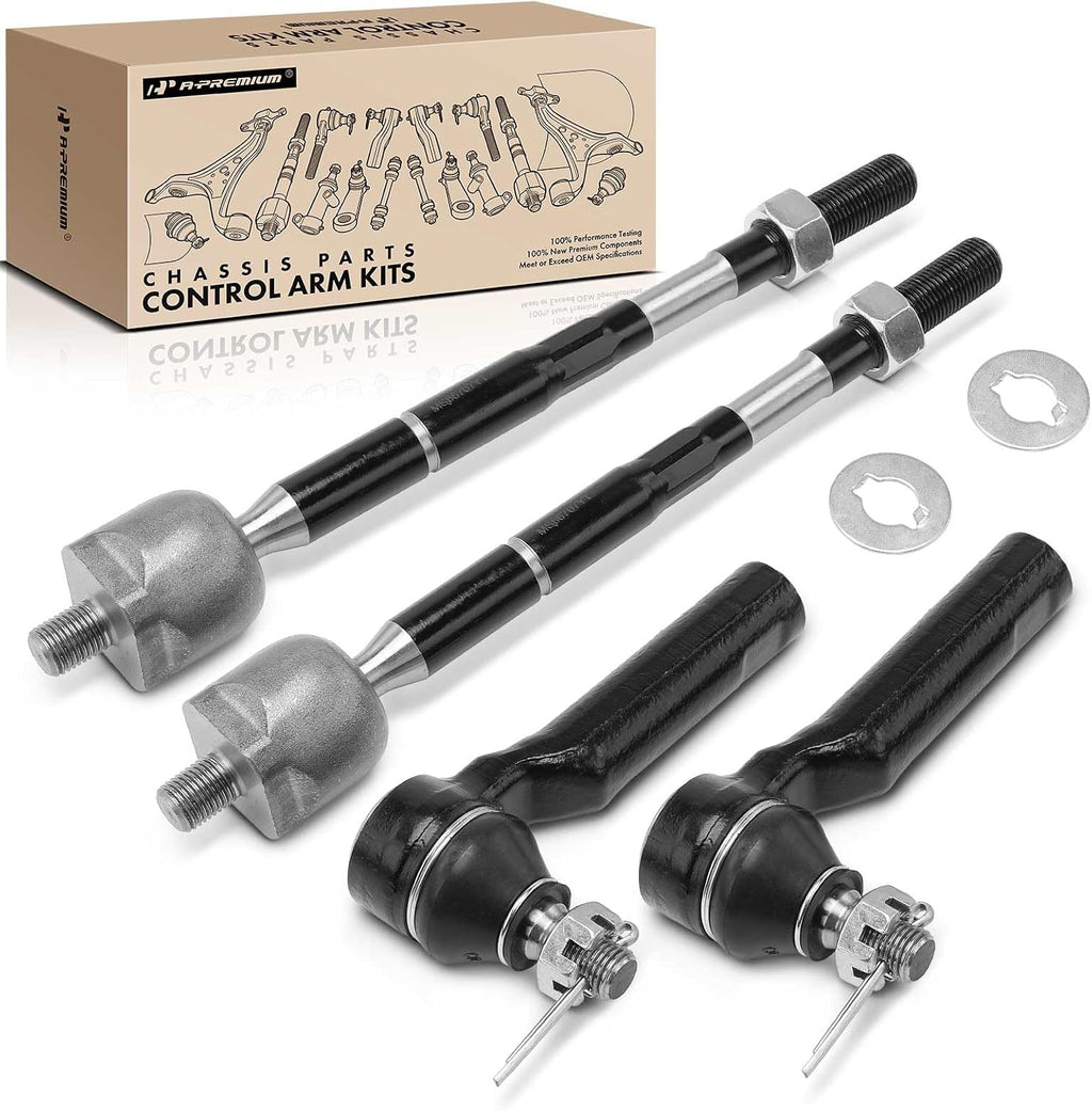 A-Premium Front Inner & Outer Tie Rod End Kit Fix Uneven Tire Wear