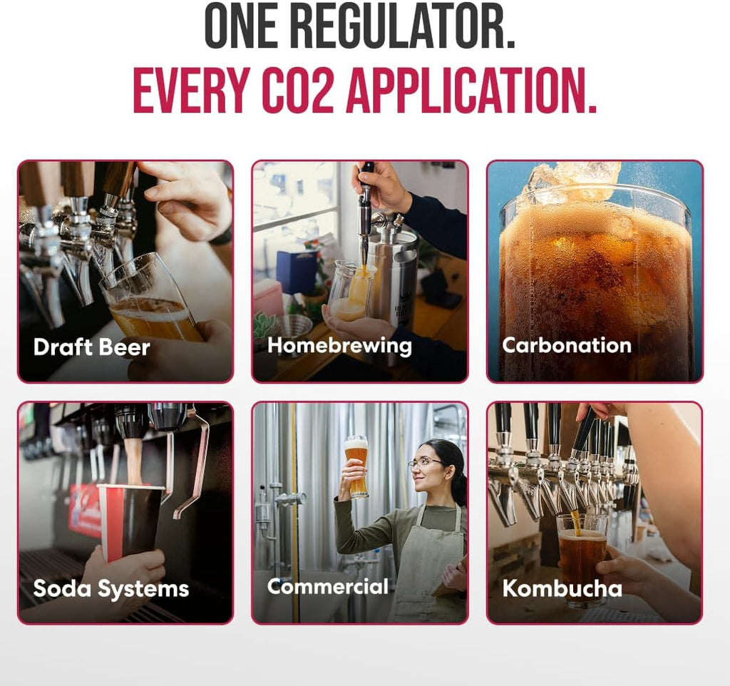 Gen2 Premium CO2 Regulator for Kegerator - C02 Keg Regulator for Beer | Soda, Bars, Kombucha with Integrated Safety