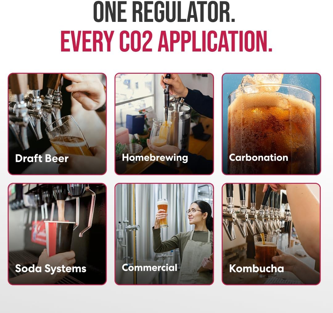 Gen2 Premium CO2 Regulator for Kegerator - C02 Keg Regulator for Beer | Soda, Bars, Kombucha with Integrated Safety