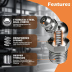 150PCS Grease Fittings Kit, SAE & Metric Grease Zerk Fittings with Caps