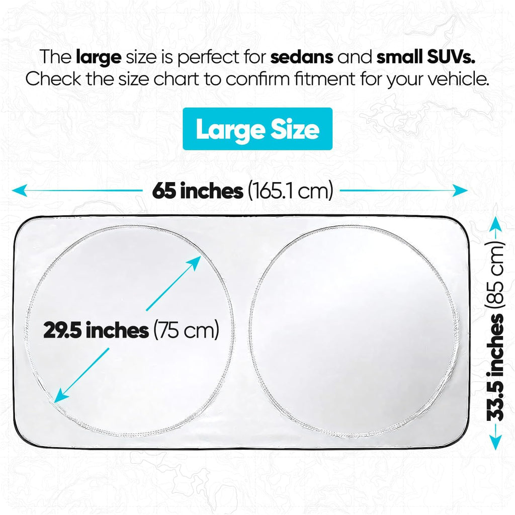 Car Sun Shade for Windshield, Reflective Windshield Sunshade, 240T Polyester, Automotive Interior Sun Protection