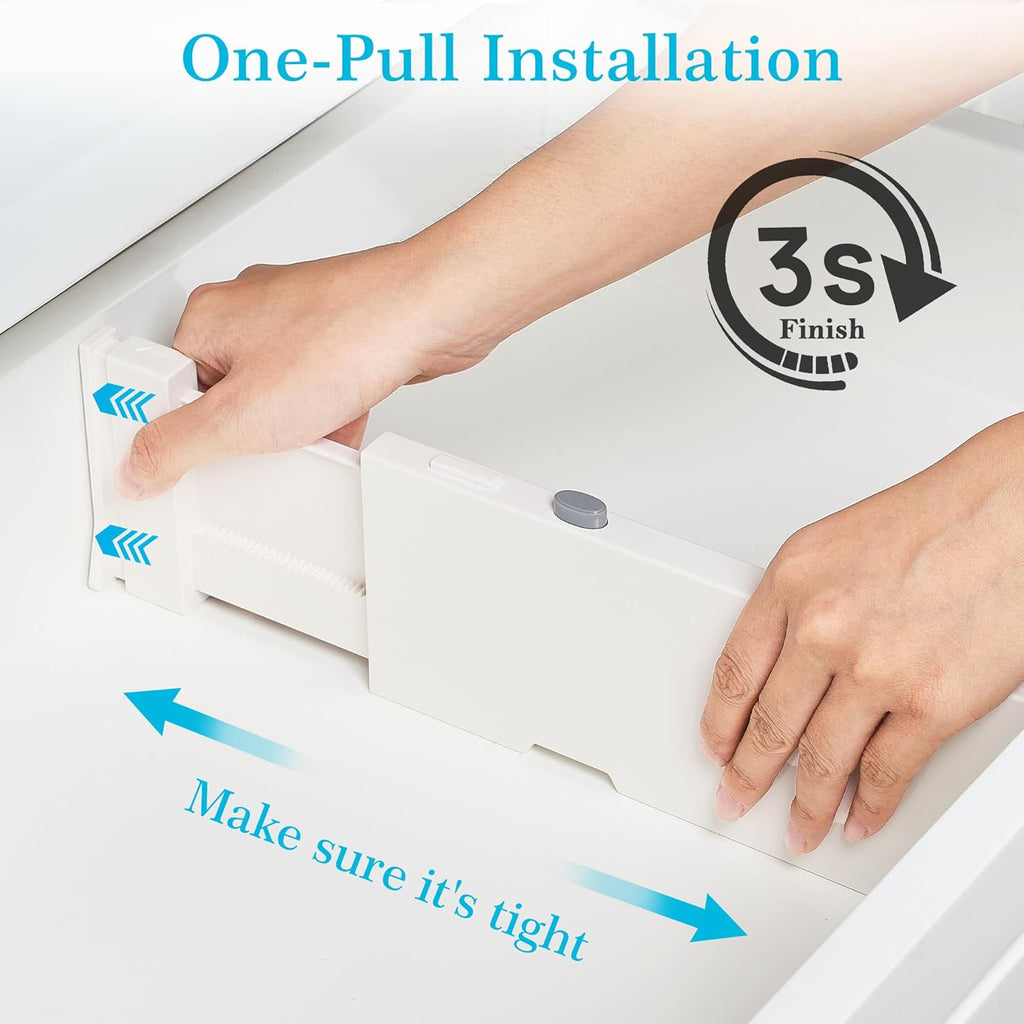 Drawer Dividers for Clothes 8 Pack, Adjustable 4" High Expandable from 11.3"-17" Dresser Drawer Organizer, Plastic