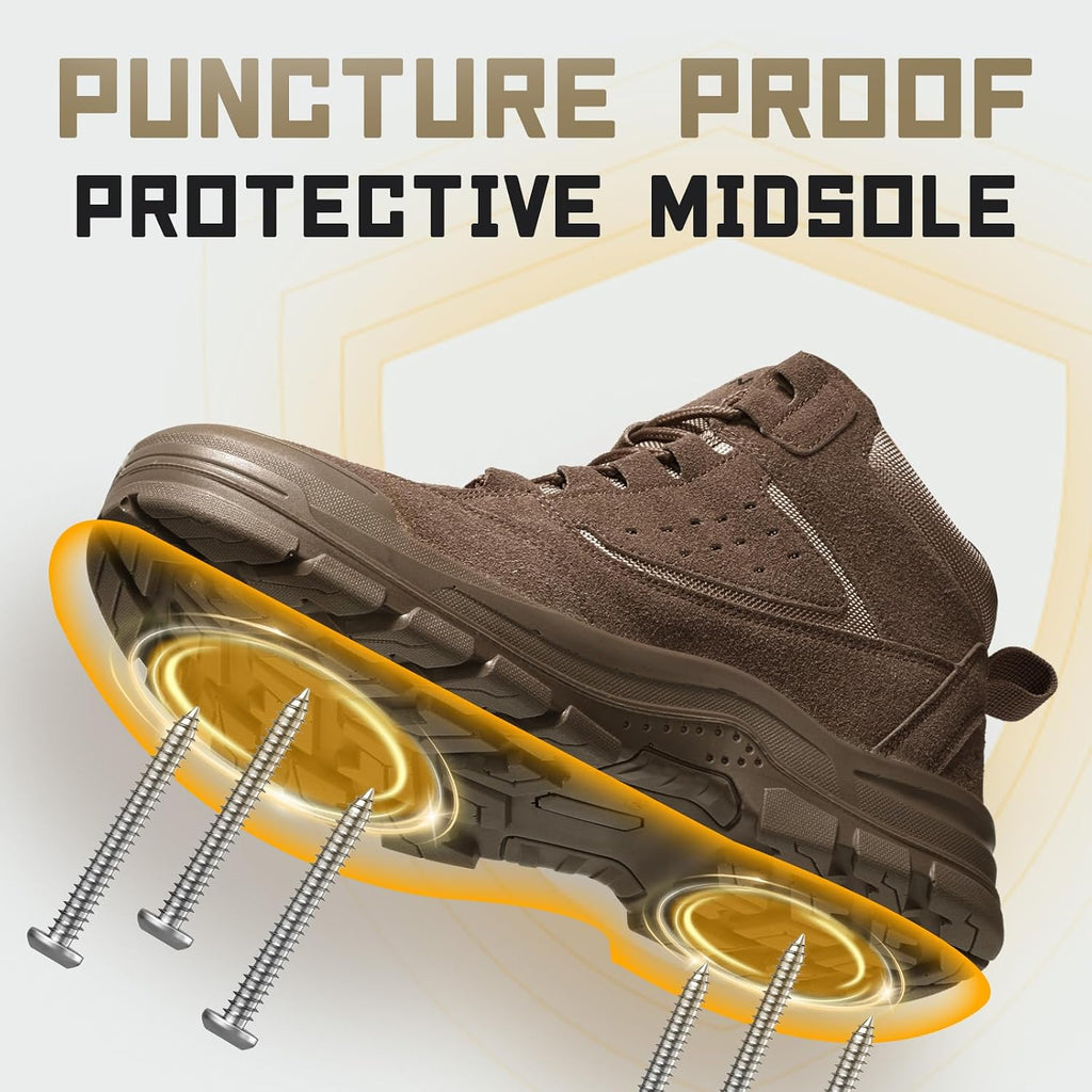 Steel Toe Boots for Men Women Lightweight Work Boots Pioneer Series | ASTM Certificated Safety Shoes, Width Option