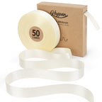 Ivory Satin Ribbon, 1 Inch, 50 Yards