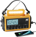 Emergency Radio, 5000mAh/18500mWh Weather Radio, Solar Hand Crank Radio with AM/FM/SW/NOAA Alert, Cell Phone Charger