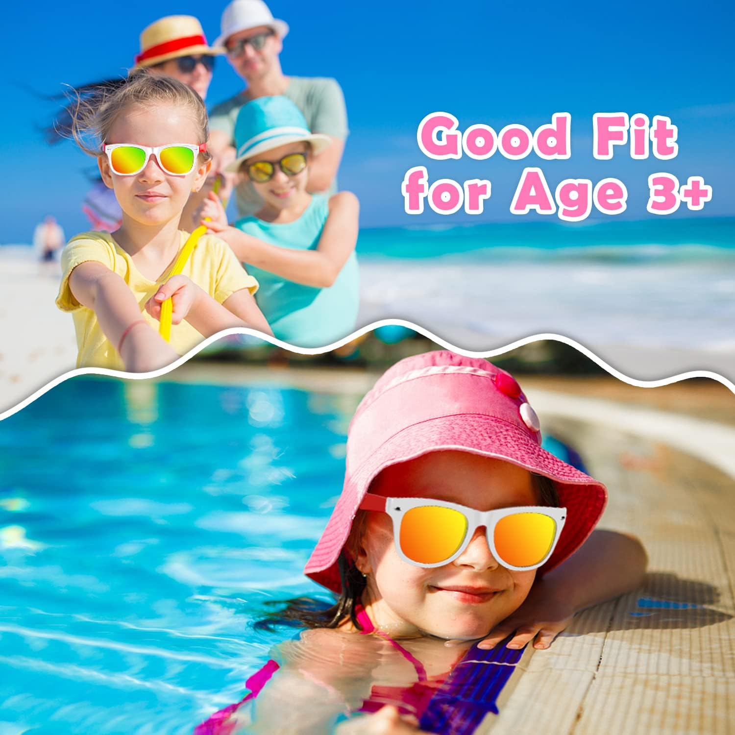 Kids Sunglasses Bulk,Toddler Sunglasses with UV400 Protection Kid Sunglasses Party Favors for Boys Girls Age 3-8