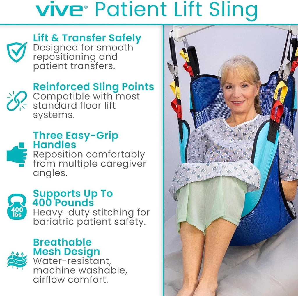 Patient Lift Sling - Mesh Transfer Sling for Showering & Home Use