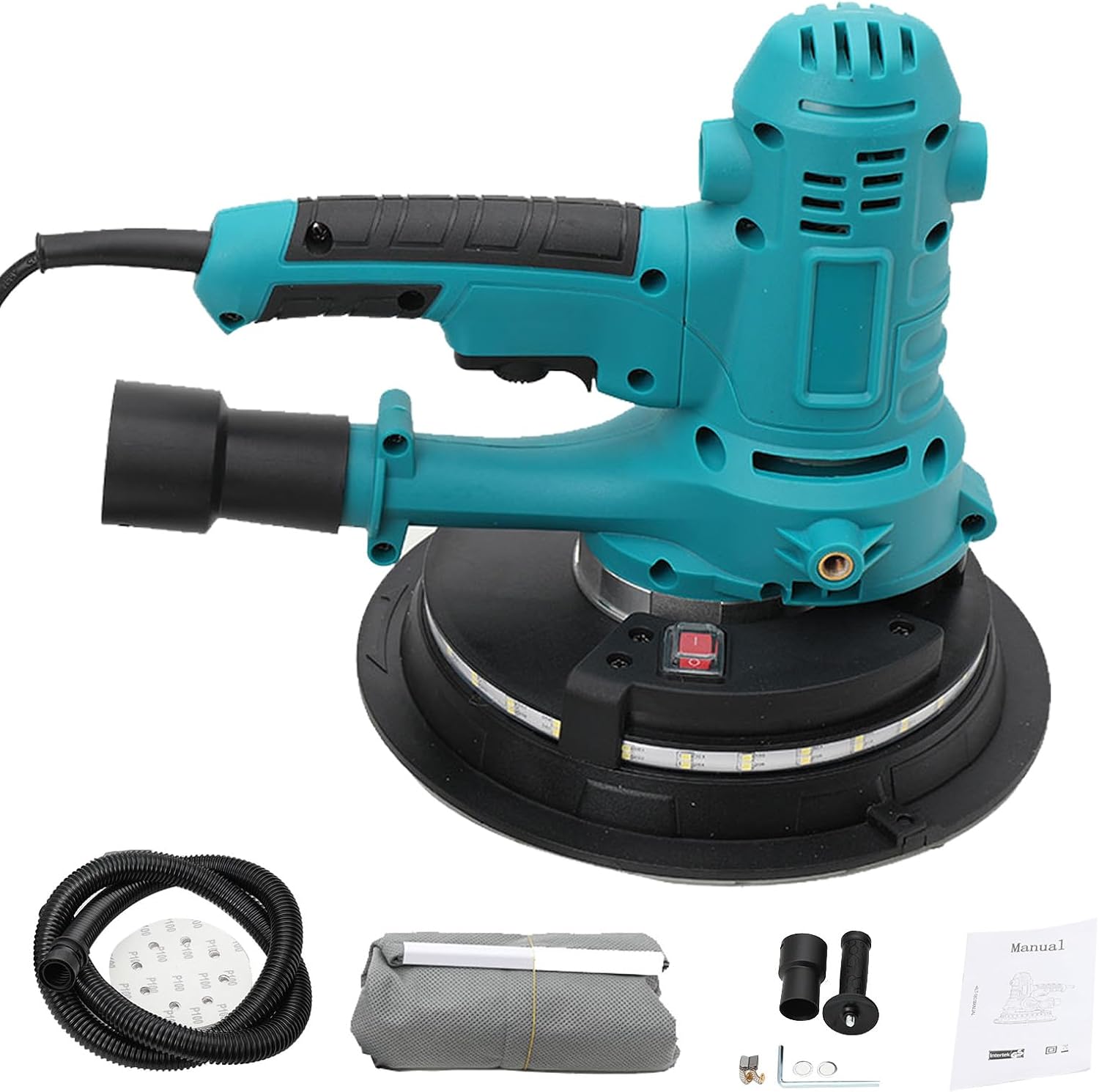 Variable Speed Handheld Electric Drywall Sander with Self-Dust-Extraction | Variable Speed 1200–2500 RPM Wall Sander