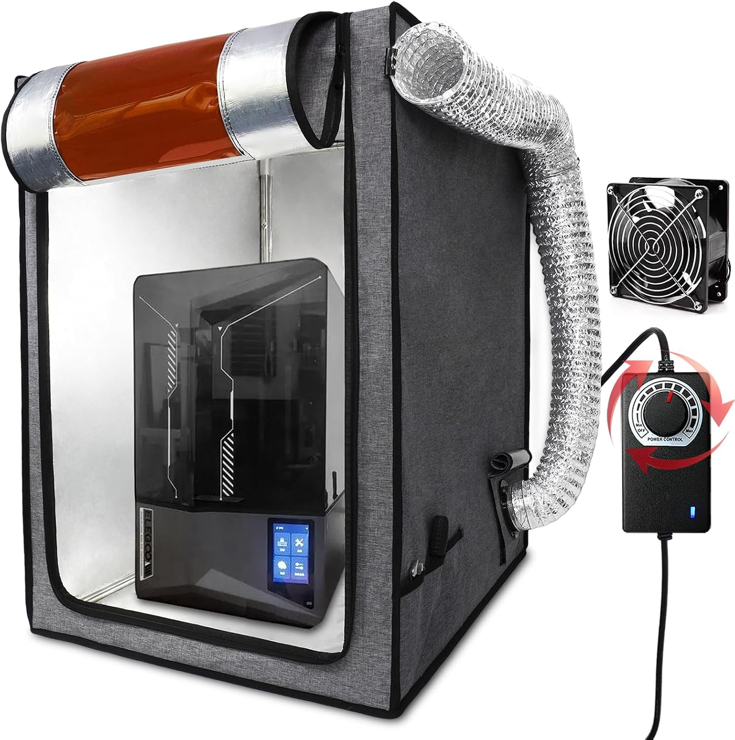 Resin 3D Printer Enclosure with Ventilation, 3D Printer Vented Enclosure Tent Cover Eliminate Odors Dustproof Isolate