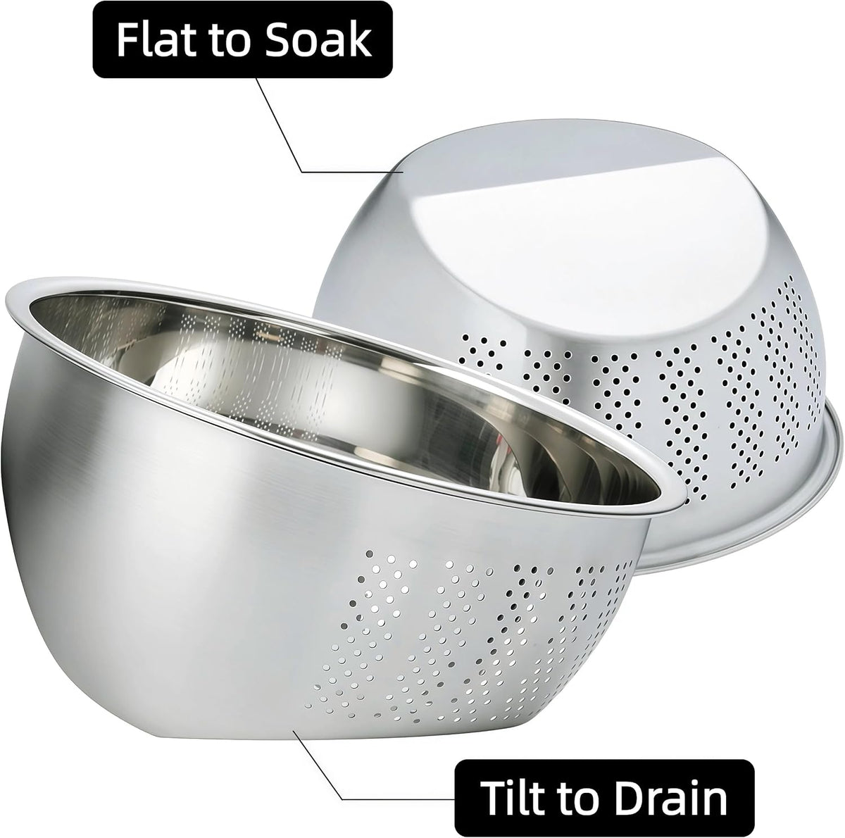 Rice Washer Strainer Bowl, Stainless Steel Quinoa Washing Bowl