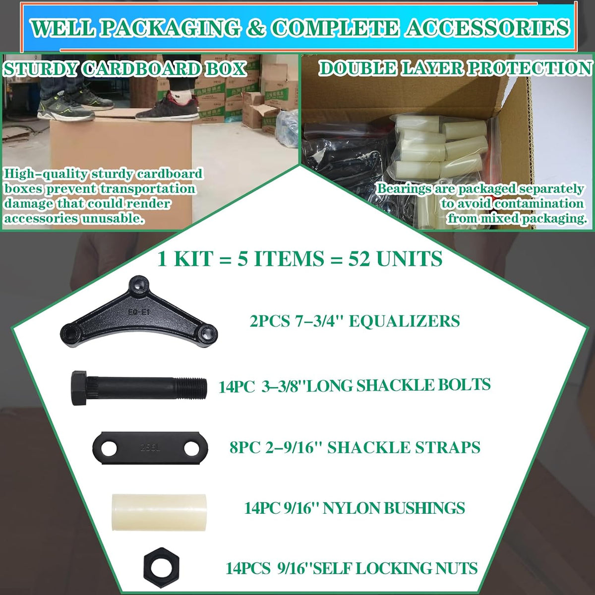 Trailer Axle Equalizer 256L Shackle Kit For 3500lb to 5200lb Axle