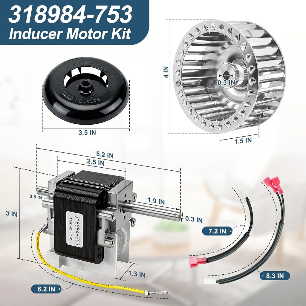 318984-753 Inducer Motor Assembly with LA11AA005 Blower Wheel