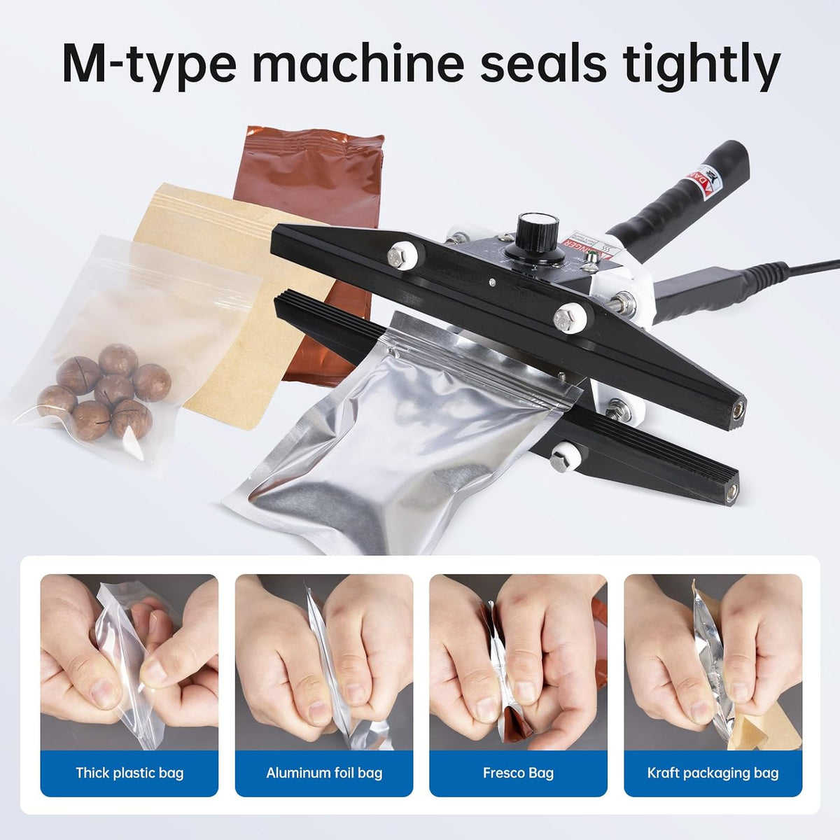 Portable Hand Held Heat Sealer Machine-R-PACK FKR-400, 16 Inches
