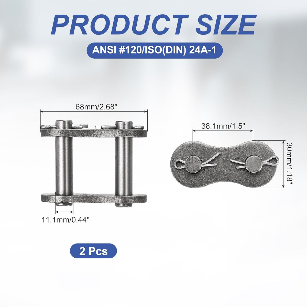 DTGN ANSI #120 Roller Chain Connecting Link 1-1/2" Pitch, 2Pcs