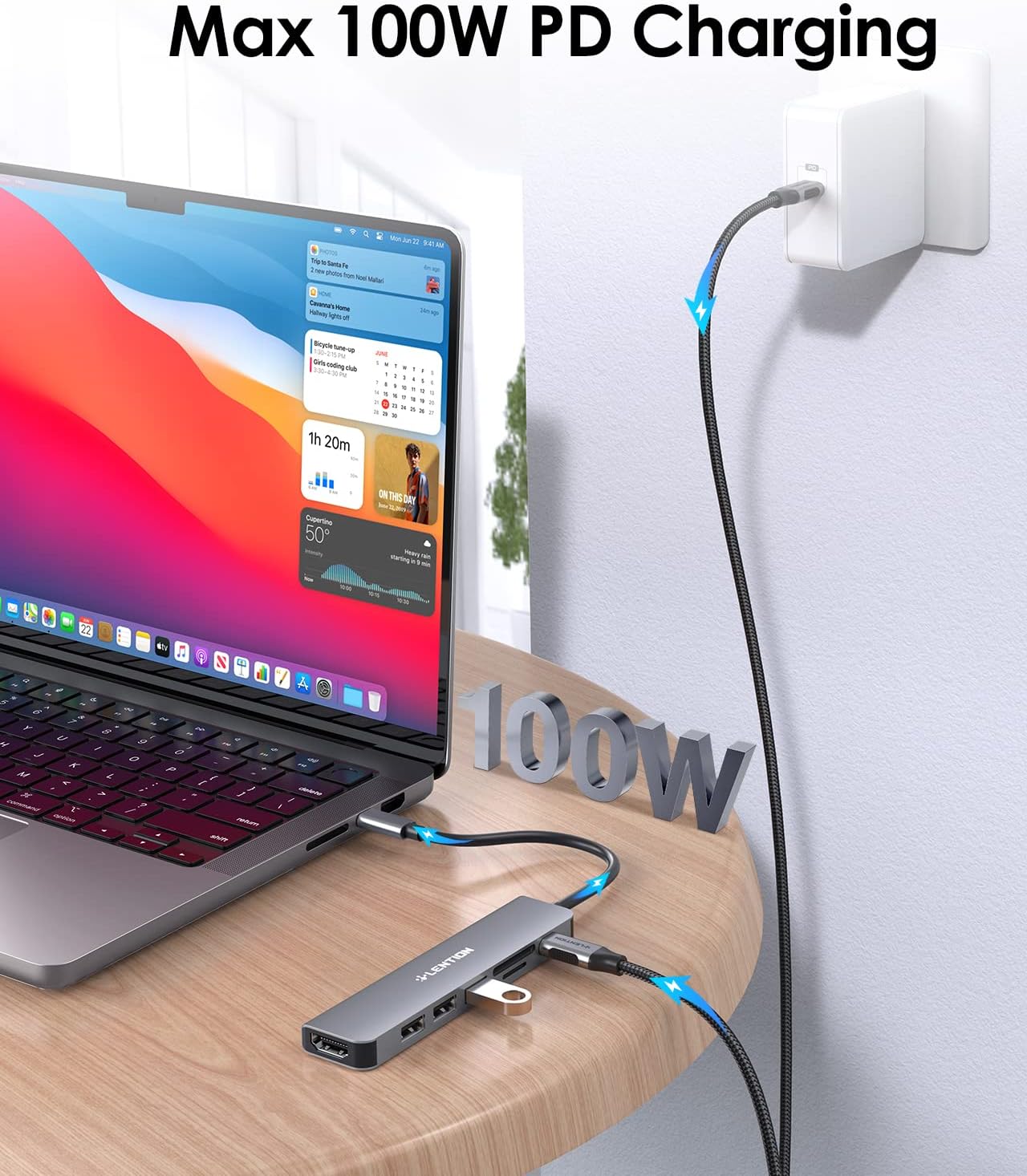 USB C Hub with 100W Charging, 4K HDMI, Dual Card Reader, USB 3.0 & 2.0 Compatible MacBook Pro, New Mac Air/Surface