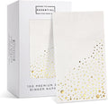 Gold Dinner Napkins, 100 White and Gold Napkins for Wedding