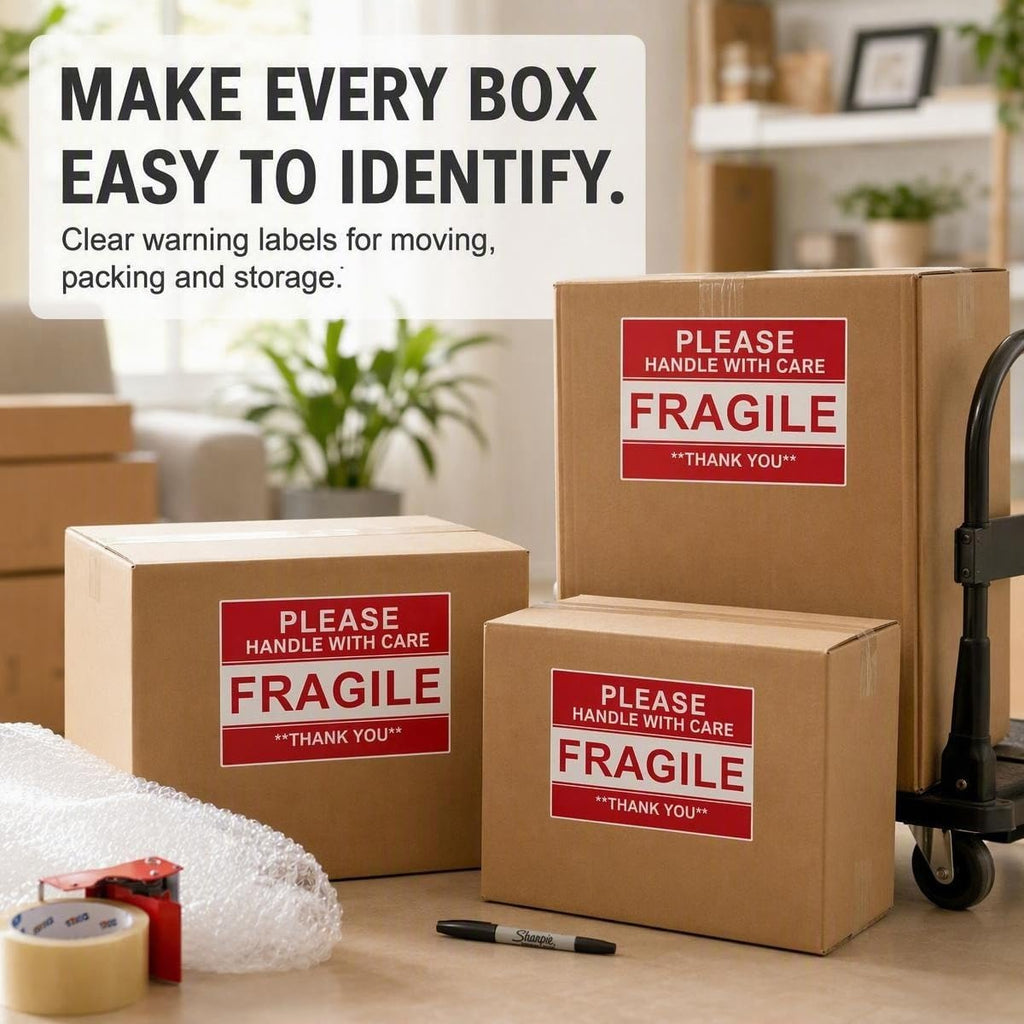 Fragile Stickers 4x6 Inch, Warning Labels for Moving, Packaging, Shipping
