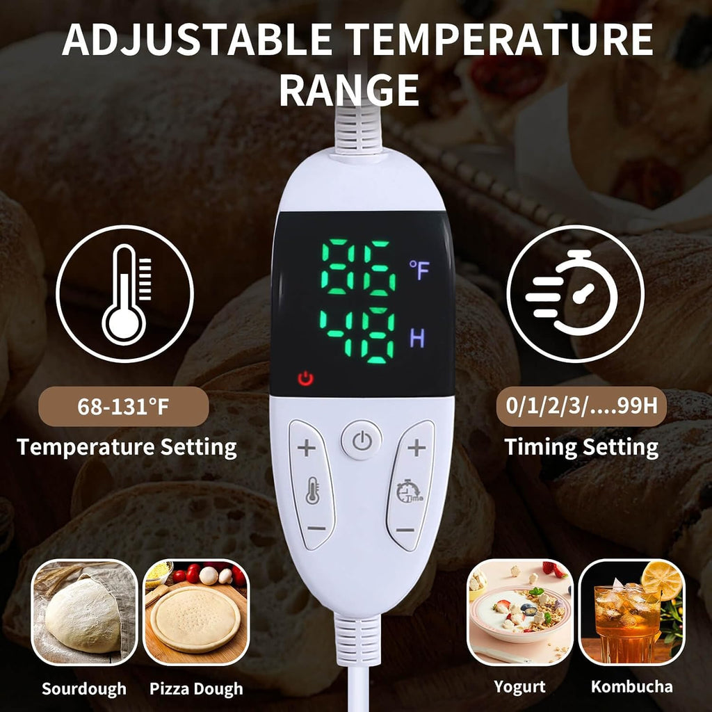Folding Bread Proofing Box, 68-131F Temp Control 99H Timer, Foldable Dough Proofer for Sourdough Starter Pizza Yogurt
