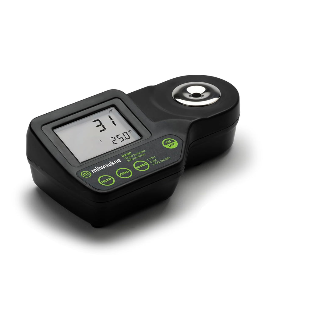 Milwaukee Salinity Digital Refractometer with Carrying Case for Saltwater Aquariums - MA887BOX