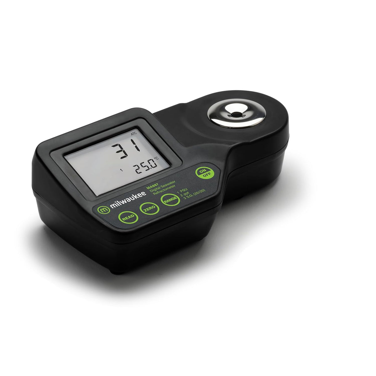 Milwaukee Salinity Digital Refractometer with Carrying Case for Saltwater Aquariums - MA887BOX