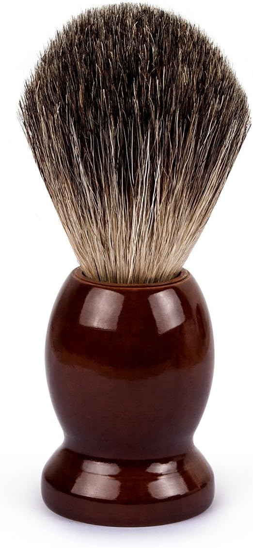 100% Best Original Pure Badger Hair Shaving Brush Handmade. Real Wood Base. Perfect for Wet Shave, Safety Razor