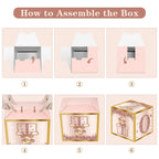3Pcs 2nd Birthday Decorations Balloon Gift Boxes for Girls