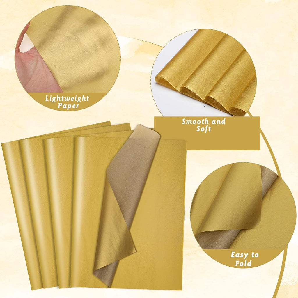 110 Sheets Gold Tissue Paper for Gift Bags Metallic Tissue Paper Bulk