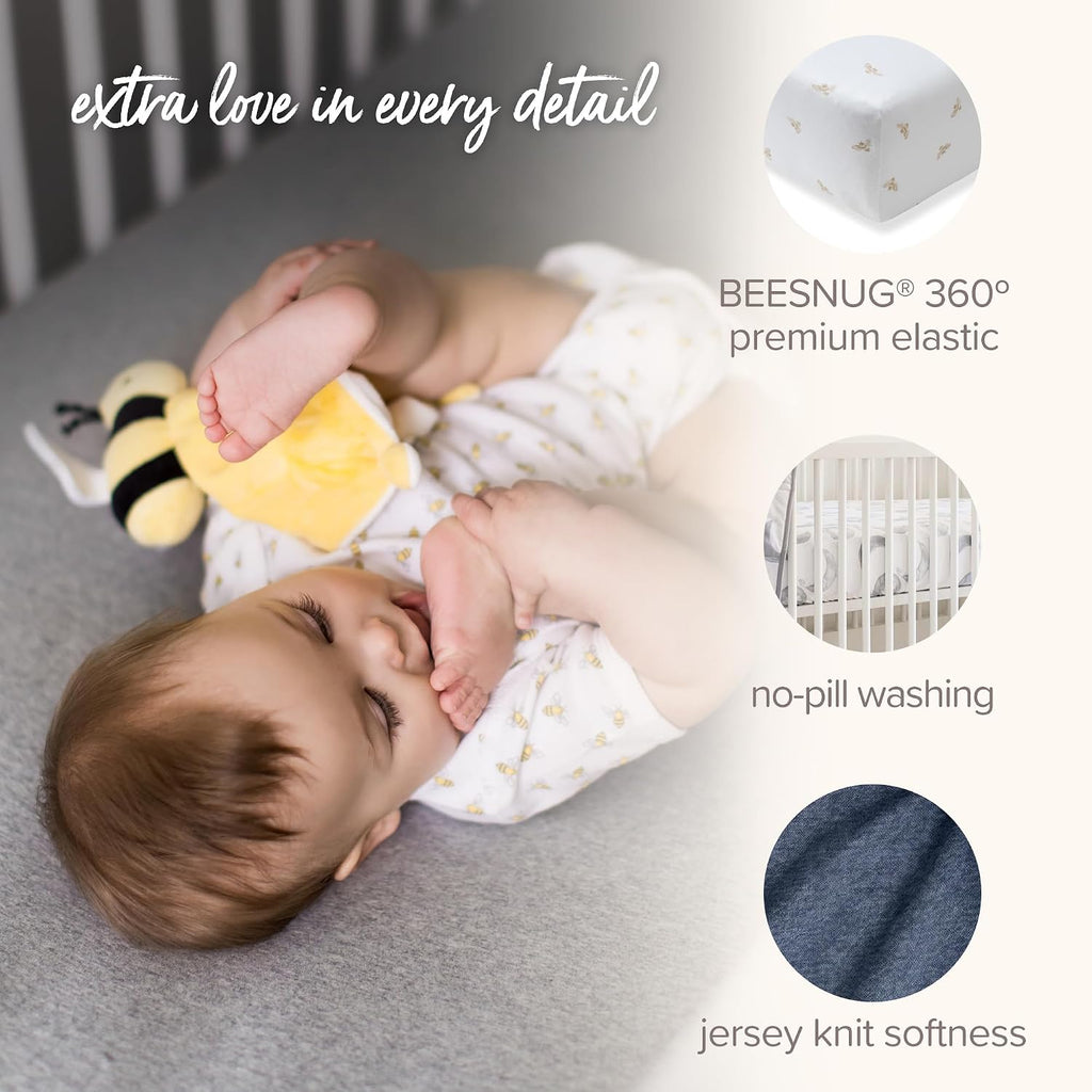Organic Cotton Fitted Crib Sheet, Breathable Baby Bedding, Infant and Toddler Bed Sheet for Boys and Girls