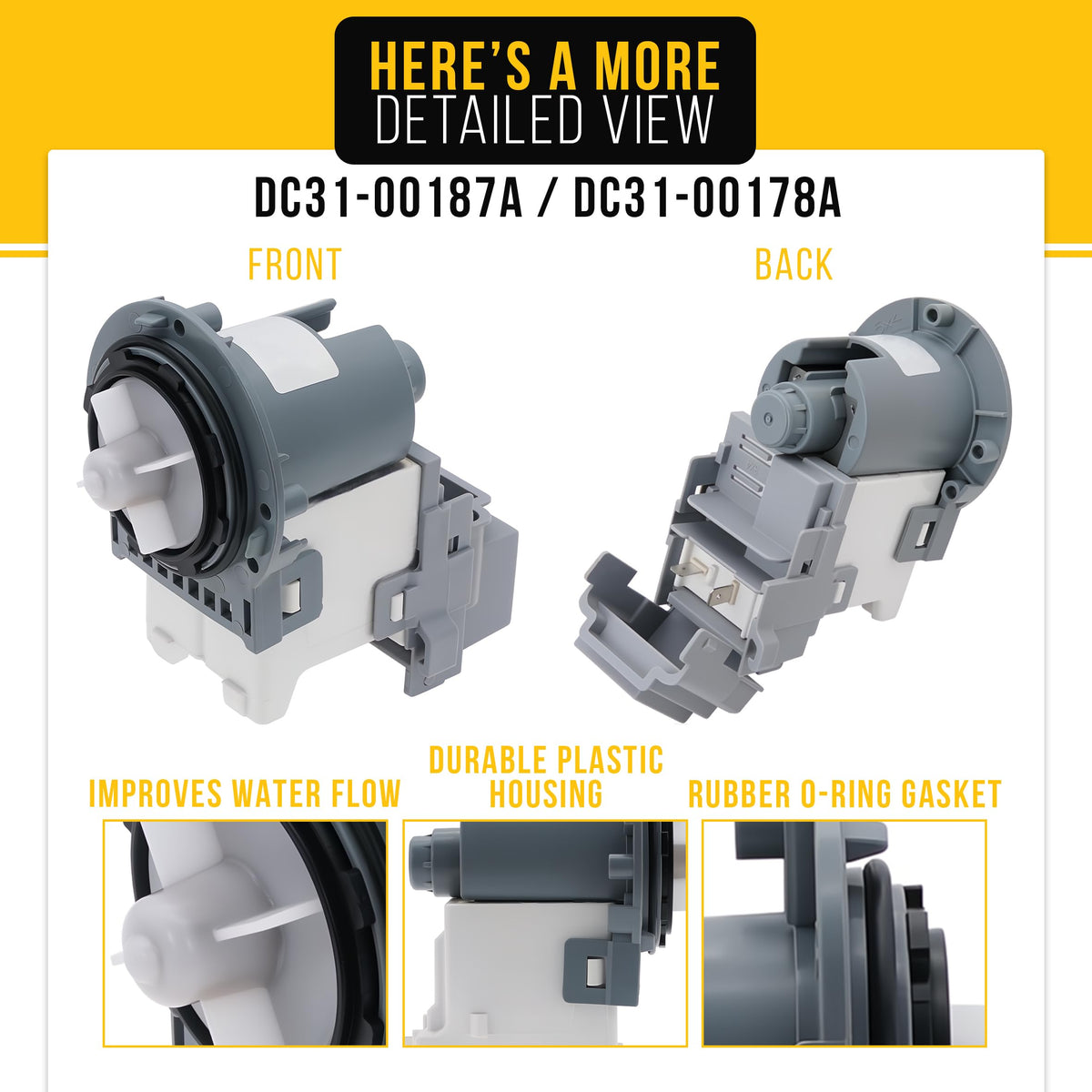 Washer Drain Pump for Samsung WF50A8500AV