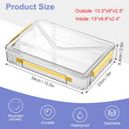 Plastic Storage Bin with Lid Portable Project Case with Handle Clear Storage Box Transparent File Document Protector