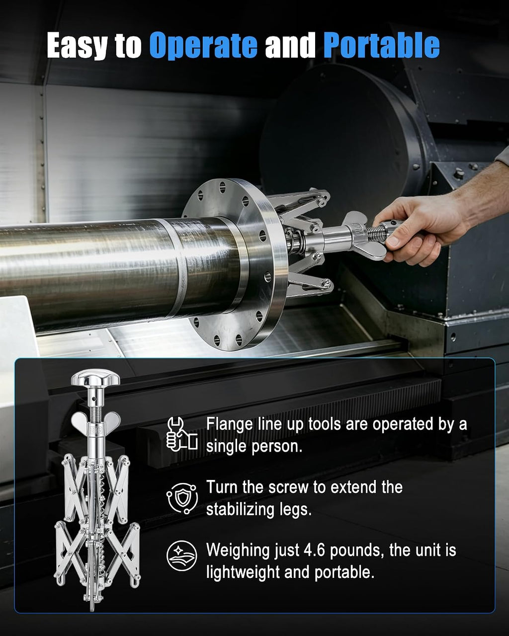 Pipe Flange Aligner, Adjustable and Telescopic Pipe Flange Alignment Tool