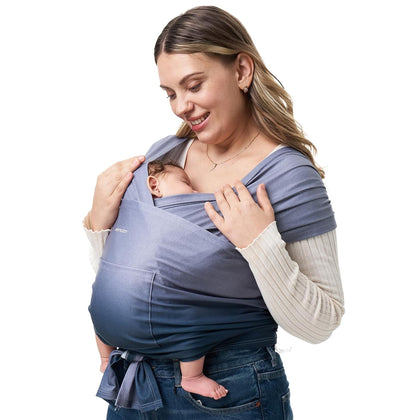 Baby Wrap Carrier, Easy-On 2-Piece Design, Newborn to 33 lb | Easy On Like a T-Shirt, XXS-XXL Adjustable Fit, IHDI