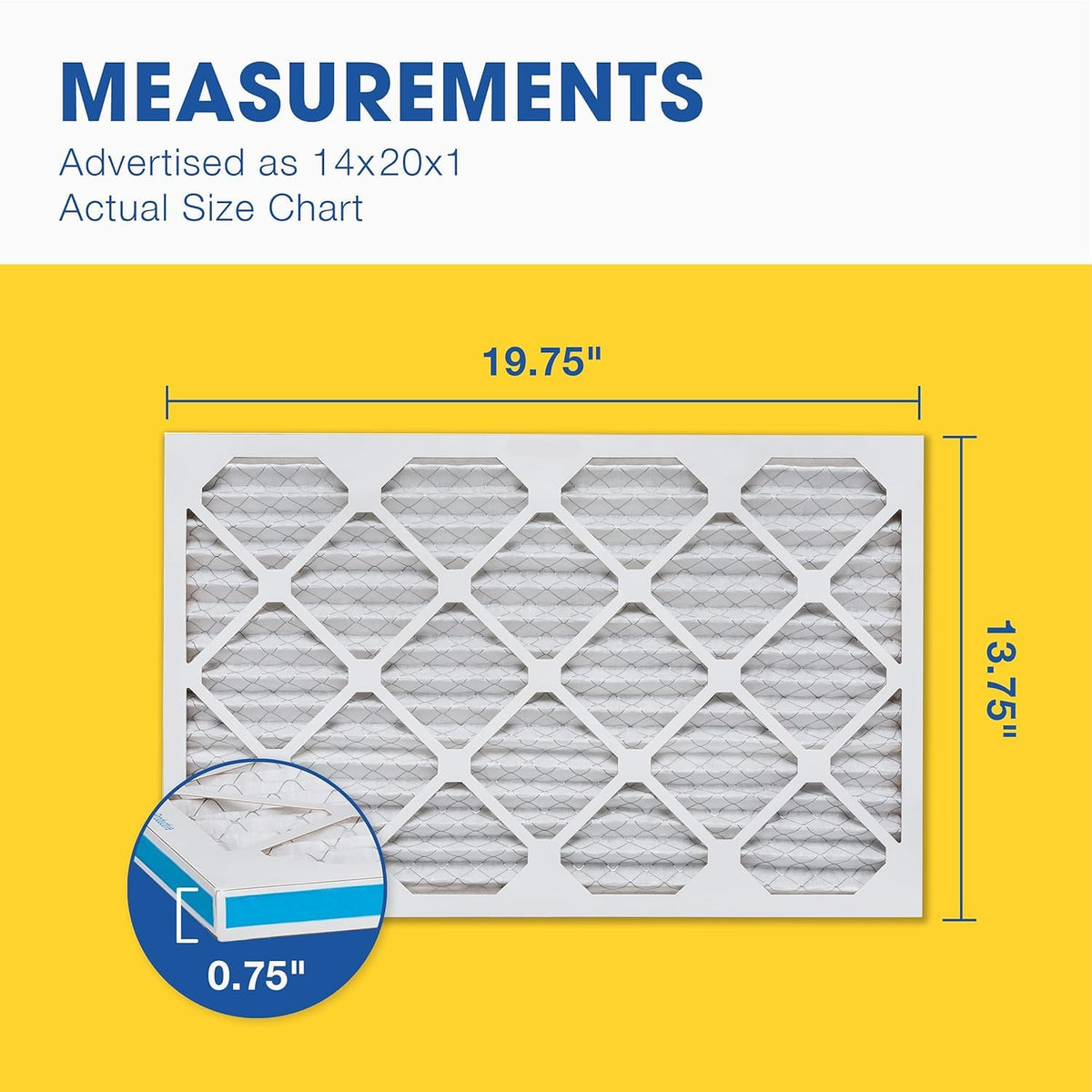 Air Filter 14x20x1 MERV 13 AC Filter, HVAC, Furnace Filter, 4 Pack