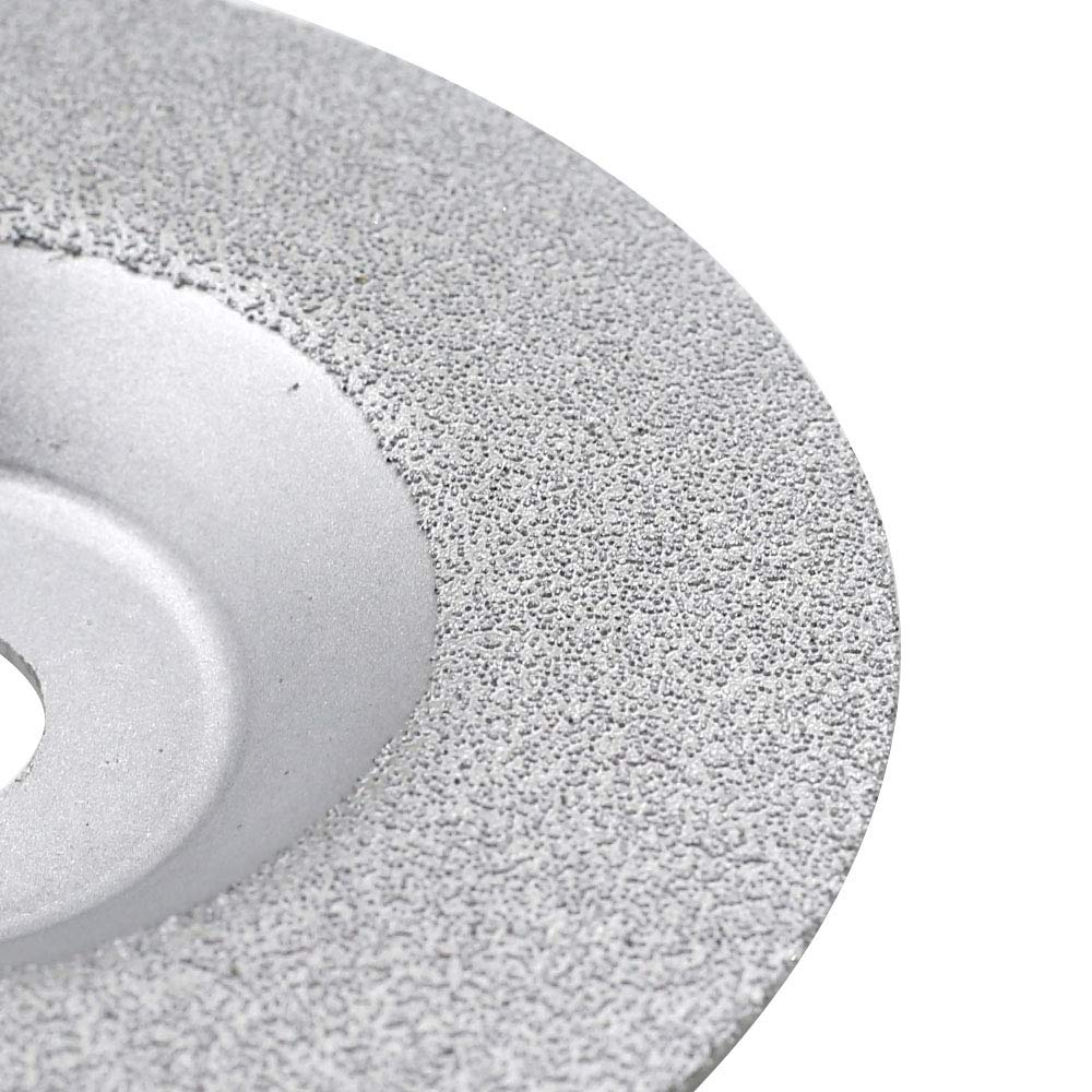 4 Inch Diamond Grinding Cup Wheel for Granite Marble Iron Steel Masonry Convex Vacuum Brazed Grinding Disc Fits 5/8 Inch Arbor