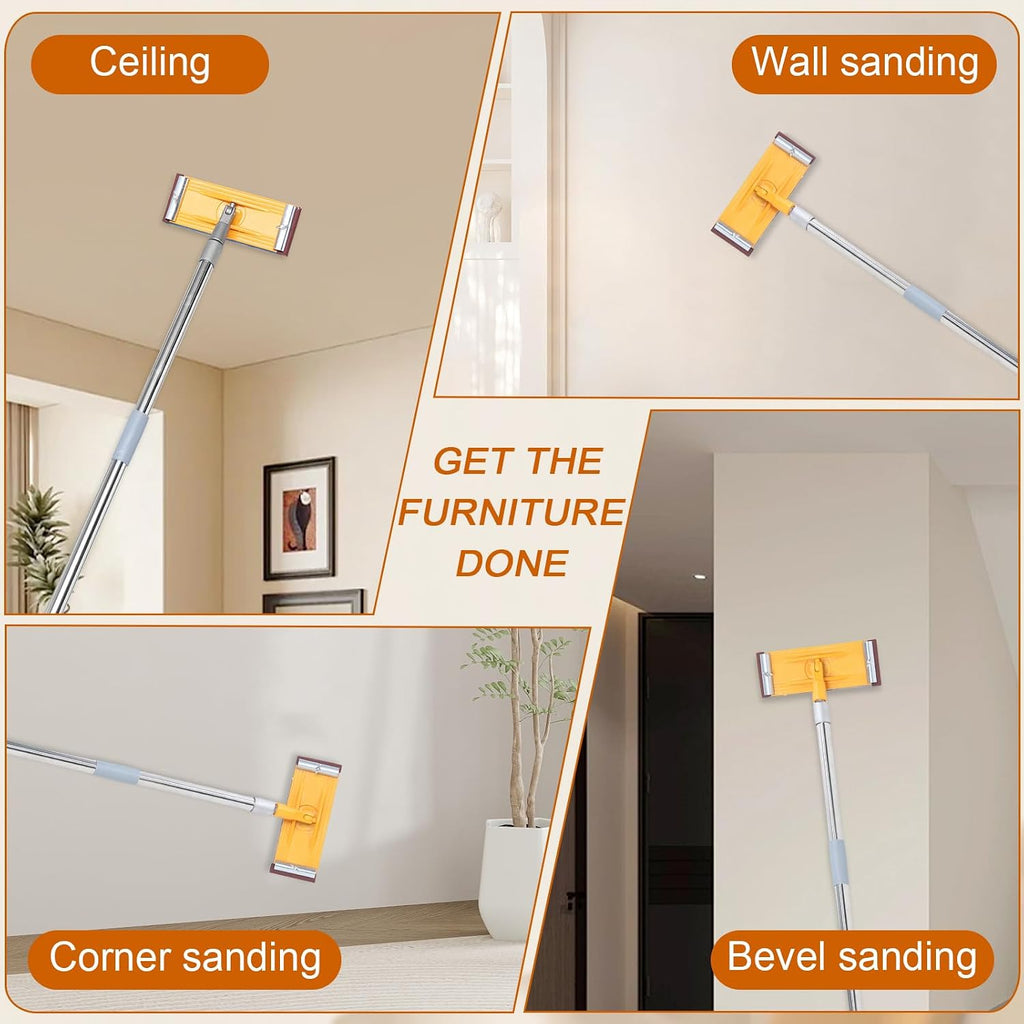 Pole Sander for Drywall, Drywall Sander Tool with Adjustable Pole 31" to74 | Adjustable 31–74" Extension Pole