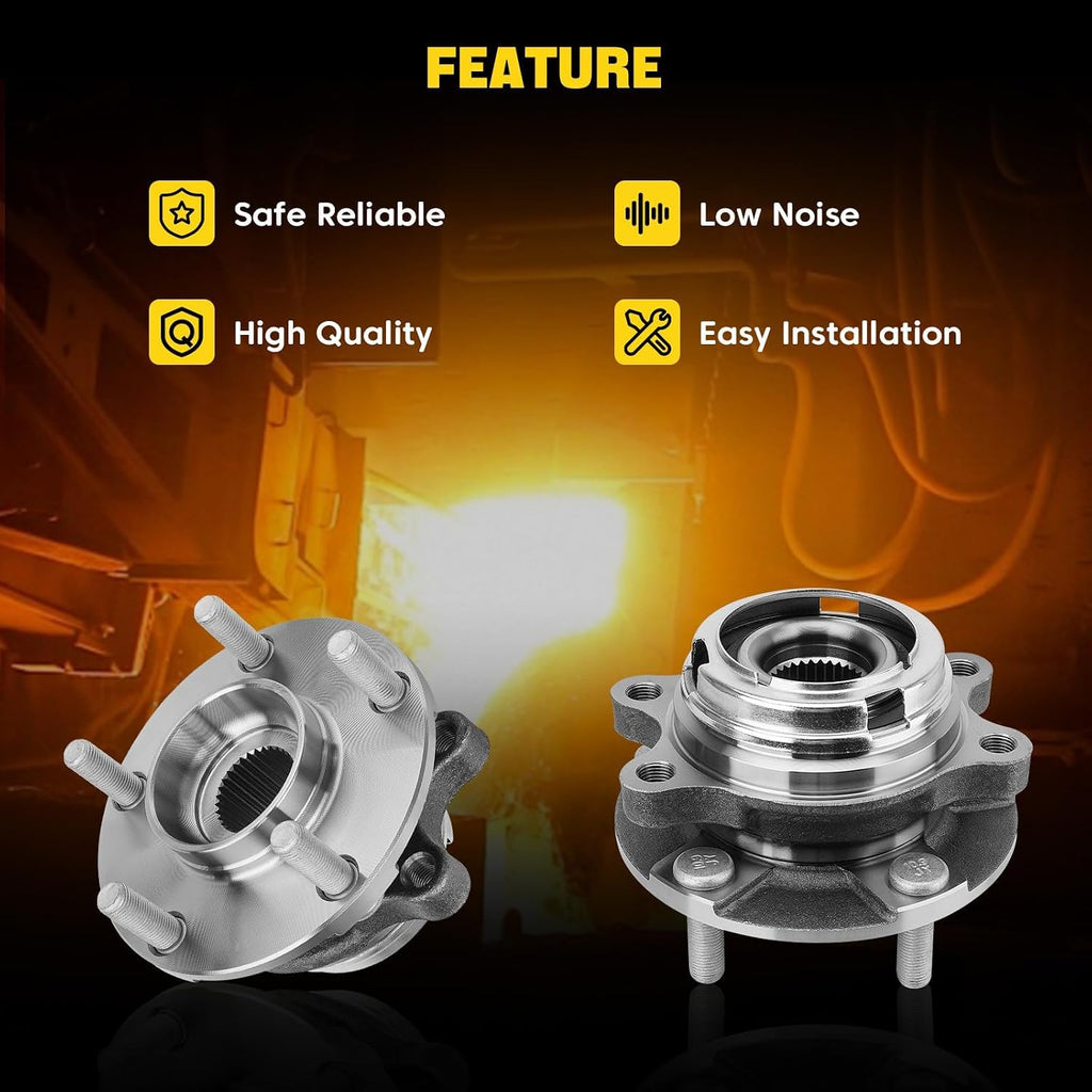 513296 2PCS Front Wheel Hub and Bearing Assembly 5 Lug