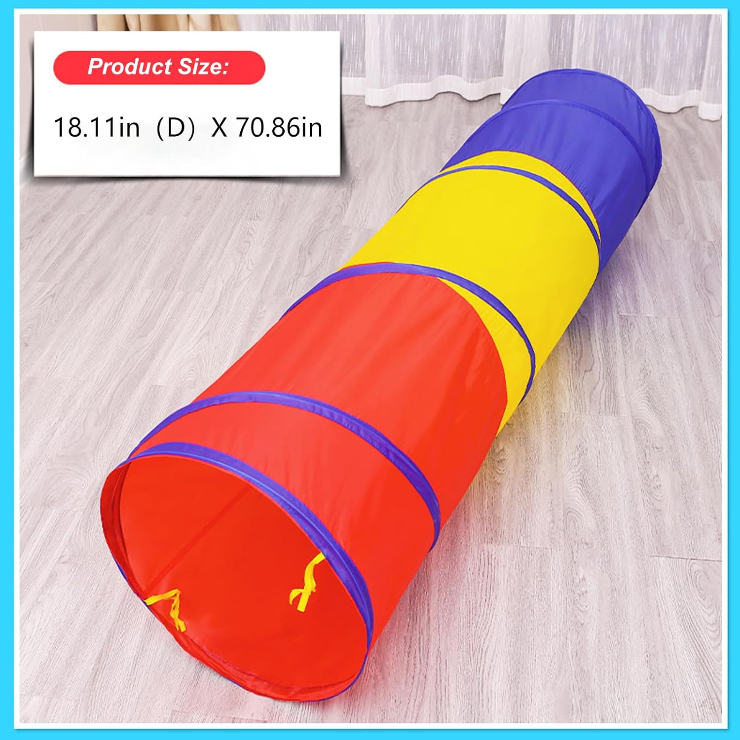 Kids Play Tunnel Tent for Toddlers, Colorful Pop Up Crawl Tunnel Toy Tent for Baby Infant Children or Dog Cat Pets