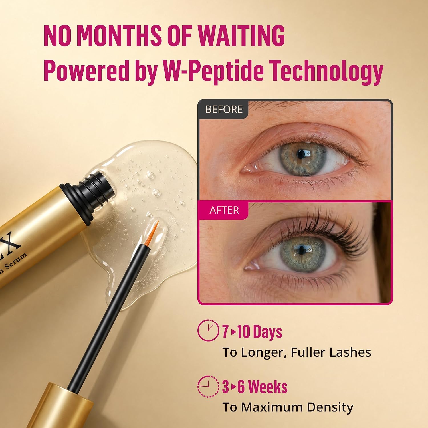 2026 New Version Lash Serum for Eyelash Growth – 7-Day Visible Results, Vegan & Hormone-Free, Botanical Peptide
