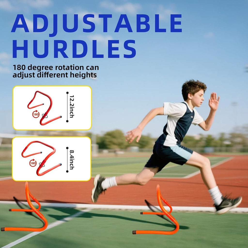 Agility Ladder Speed Training Equipment Set with 20ft Agility Ladder,4 Hurdles,12 Cones,Jump Rope,Running