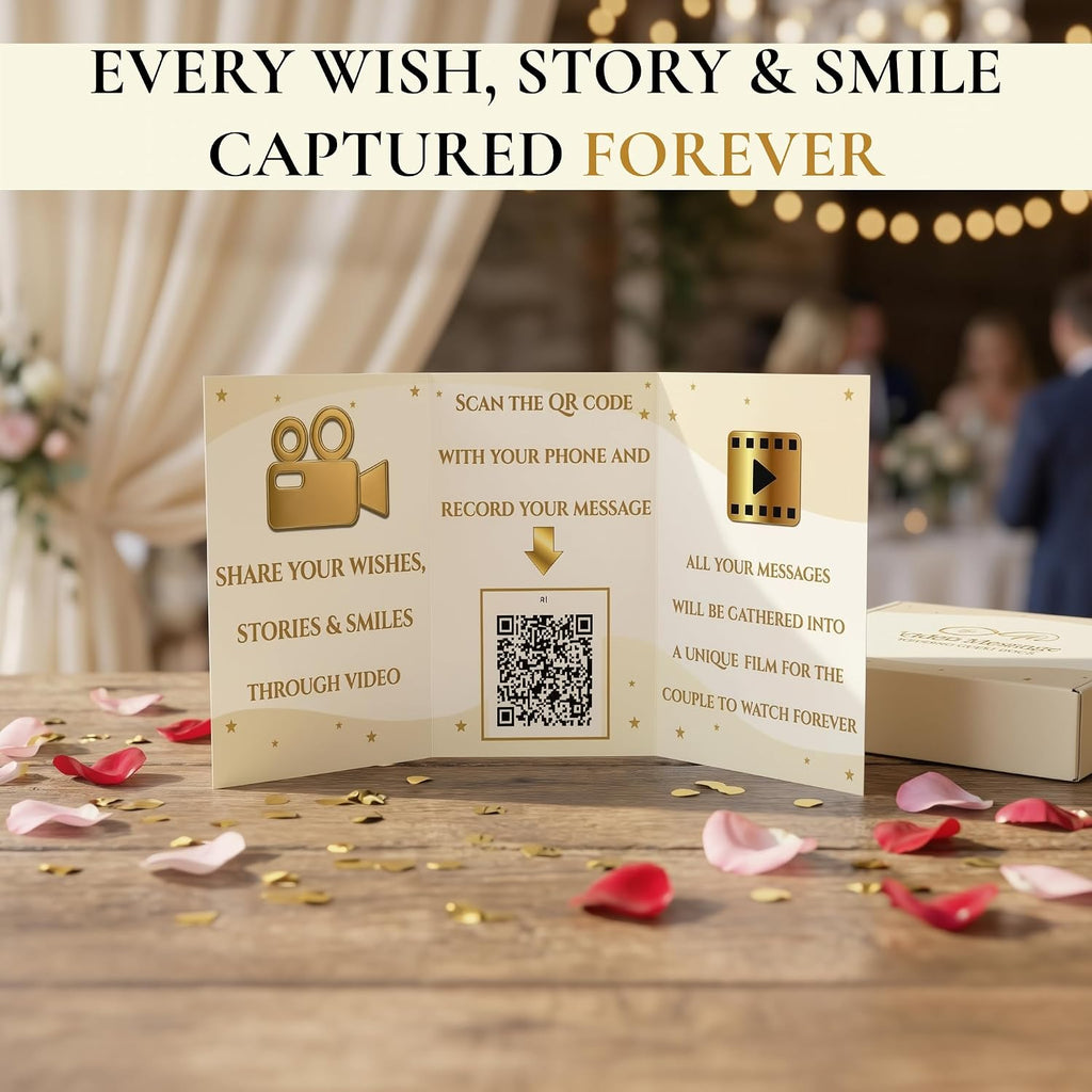 Video Guest Book for Wedding with QR Code - Wedding Guest Book Alternative, Guests Record Video Messages on Their