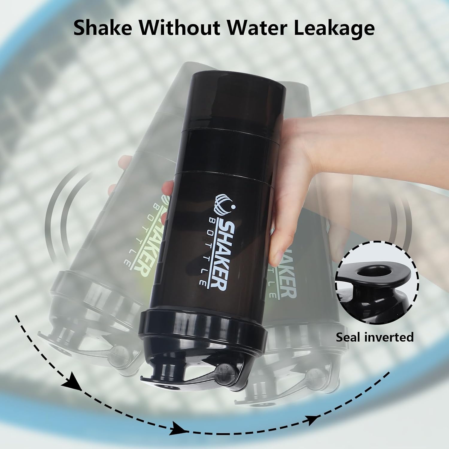 Shaker Bottle 16OZ Protein Shaker Bottles with Mix Ball Sports Water Bottle Leak Proof GYM Cup for Protein Mixes with